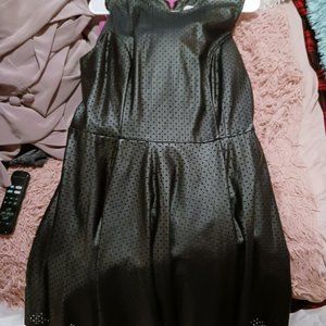 Black faux leather dress